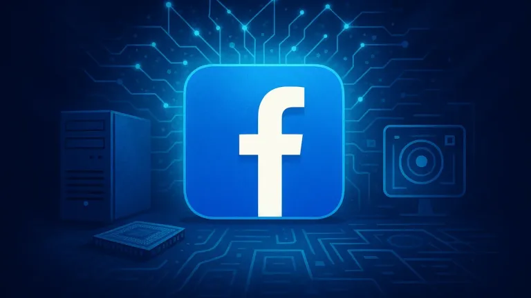 Ilustrační obrázek k článku o lokálním modelu Muse Glimmer od společnosti Meta s motivem Facebooku