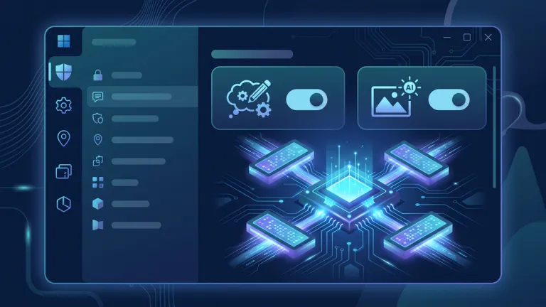 Nastavení soukromí Windows 11 s přepínačem generování textu a obrázků