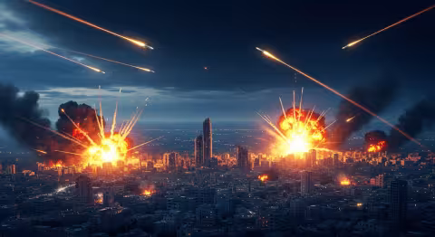 Válka v Íránu 2026 – ilustrační vizualizace konfliktu na Středním východě