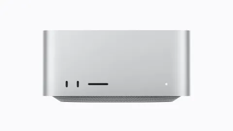 Nový Apple Mac Studio s čipy M5 Max a M5 Ultra v kompaktním stříbrném těle